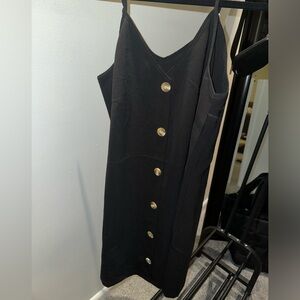 Black button down flowy dress